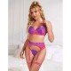 Бельо SUBBLIME - 955359 SET OF BRA WITH LACE AND GARTER LINKS PINK AND PURPLE S/M