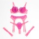 Бельо SUBBLIME - 955359 SET OF BRA WITH LACE AND GARTER LINKS PINK AND PURPLE S/M