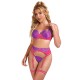 Бельо SUBBLIME - 955366 BRA SET WITH LACE AND GARTER LINES PINK AND PURPLE L/XL
