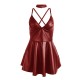 Бельо SUBBLIME - 955403 DRESS WITH BURGUNDY LEATHER STRAPS L/XL
