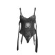 Боди SUBBLIME - 955502 LACE BODYSUIT WITH BOWS AND GARTERS BLACK L/XL