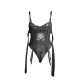 Боди SUBBLIME - 955502 LACE BODYSUIT WITH BOWS AND GARTERS BLACK L/XL