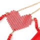 Бельо SUBBLIME - 955519 BRA SET WITH CHAINS AND MESH HEART RED S/M
