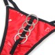 Бельо SUBBLIME - 955540 RED PATENT LEATHER MESH ZIPPER BRA SET L/XL