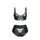 Бельо SUBBLIME - 955557 GREEN PATENT LEATHER MESH ZIPPER BRA SET S/M