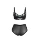 Бельо SUBBLIME - 955557 GREEN PATENT LEATHER MESH ZIPPER BRA SET S/M