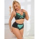Бельо SUBBLIME - 955557 GREEN PATENT LEATHER MESH ZIPPER BRA SET S/M