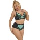 Бельо SUBBLIME - 955557 GREEN PATENT LEATHER MESH ZIPPER BRA SET S/M