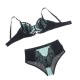 Бельо SUBBLIME - 955557 GREEN PATENT LEATHER MESH ZIPPER BRA SET S/M