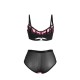 Сутиен SUBBLIME - 955571 PINK PATENT LEATHER MESH ZIPPER BRA SET S/M