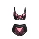 Бельо SUBBLIME - 955588 PINK PATENT LEATHER MESH ZIPPER BRA SET L/XL