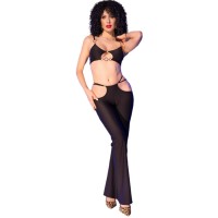 Бельо CHILIROSE - CR 4851 BLACK TOP AND LEGGINGS SET WITH GOLDEN ACCESSORIES L