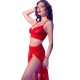 Бельо CHILIROSE - CR 4850 RED TOP AND LEGGINGS SET WITH GOLDEN ACCESSORIES L