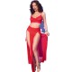 Бельо CHILIROSE - CR 4850 RED TOP AND LEGGINGS SET WITH GOLDEN ACCESSORIES XL