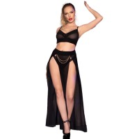 Бельо CHILIROSE - CR 4672 BLACK TOP SKIRT AND THONG WITH