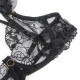Бельо SUBBLIME - 957490 LACE BRA AND GARTER SET  BLACK L/XL