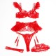 Бельо SUBBLIME - 957513 LACE BRA AND GARTER SET RED L/XL