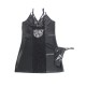 Рокля SUBBLIME - 957520 LEATHER DRESS WITH FLORAL LACE BLACK S/M