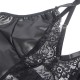Рокля SUBBLIME - 957537 LEATHER DRESS WITH FLORAL LACE BLACK L/XL