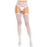 Секси чорапи LEG AVENUE - HEART STOCKINGS WITH GARTERS W