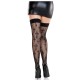 Секси чорапи LEG AVENUE - WORSHIP ME LACE STOCKINGS BLACK