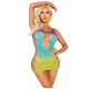 Мини рокля LEG AVENUE - SEAMLESS MINI DRESS WITH OPENINGS OCEAN