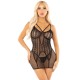 Мини рокля LEG AVENUE - MINI DRESS WITH HEART LACE BLACK