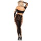 Бельо LEG AVENUE - CROP TOP AND LEGGINGS CUT-OUT SEAMLESS BLACK