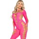 Боди LEG AVENUE - PINK OPEN BACK BODYSTOCKING ONE SIZE