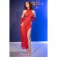Рокля с ръкавици CHILIROSE - CR 4853 RED LACE DRESS WITH GLOVES L/XL