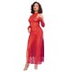 Рокля с ръкавици CHILIROSE - CR 4853 RED LACE DRESS WITH GLOVES L/XL