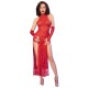 Рокля с ръкавици CHILIROSE - CR 4853 RED LACE DRESS WITH GLOVES L/XL
