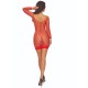 Секси боди PASSION - BS108 BODYSTOCKING GRID RED
