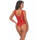 Секси боди PASSION - BS115 BODYSTOCKING GRID RED
