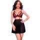 Мини рокличка CHILIROSE - CR 4869 BABYDOLL BLACK/RED XL