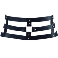 BIJOUX INDISCRETS MAZE WIDE BELT AND RESTRAINTS BLACK