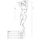 PASSION WOMAN BS025 BODYSTOCKING DRESS STYLE WHITE ONE SIZE