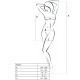PASSION WOMAN BS026 BODYSTOCKING DRESS STYLE WHITE ONE SIZE