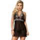 SUBBLIME WHITE FLORAL LACES BABYDOLL BLACK  S/M