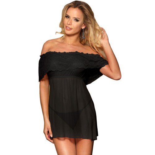 SUBBLIME SHORT DRESS + THONG BLACK L/XL