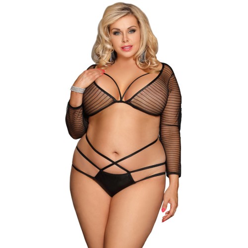 SUBBLIME QUEEN PLUS STRAPPY TOP AND PANTIES SET