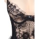 Секси боди SUBBLIME QUEEN PLUS FLORAL LACE AND FRINGED BLACK TEDDY