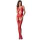 PASSION WOMAN BS057 BODYSTOCKING RED ONE SIZE