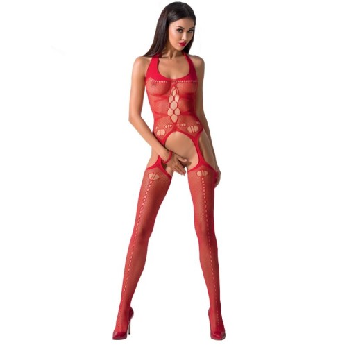 PASSION WOMAN BS059 BODYSTOCKING RED ONE SIZE