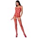 PASSION WOMAN BS067 BODYSTOCKING - RED ONE SIZE