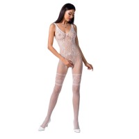 PASSION WOMAN BS069 BODYSTOCKING - WHITE ONE SIZE