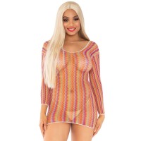 LEG AVENUE ZIGZAG MULTICOLOR MINI DRESS ONE SIZE